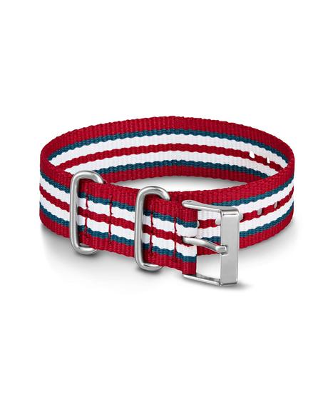 Imagem de Pulseira de relógio Timex Unissex Slip-Thru 20 mm de nylon vermelho/branco/azul