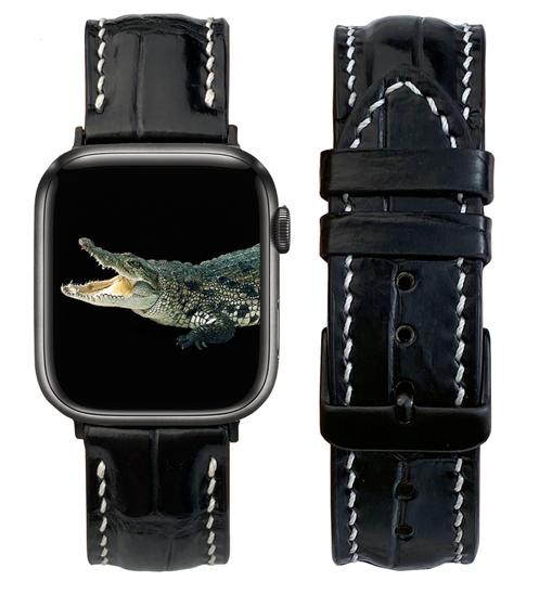 Imagem de Pulseira de Relógio Vinacreations em Couro de Jacaré para Apple Watch 42mm