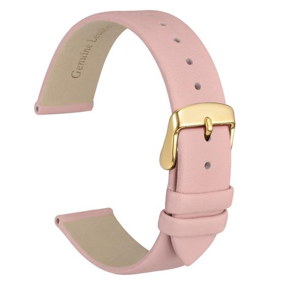 Imagem de Pulseira de Relógio WOCCI Elegant - Couro Genuíno 20mm com Fivela Dourada