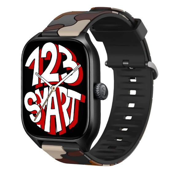 Imagem de Pulseira de Silicone Camuflada compatível com GTS 4 A2168 / GTS4 Mini A2176 - Marrom
