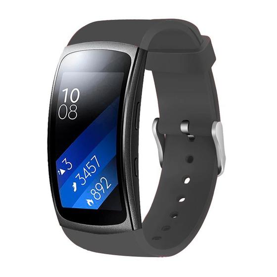 Imagem de Pulseira de Silicone Cinza para Relógio Samsung Gear Fit 2