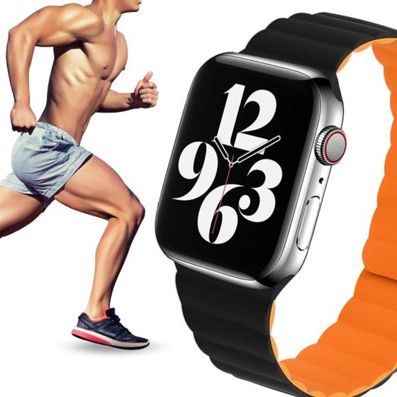 Imagem de Pulseira de Silicone Magnética Sport Premium Compatível Apple Watch 42/44/45mm