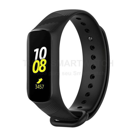 Pulseira de Silicone Preto para Relógio Samsung Galaxy Fite R375