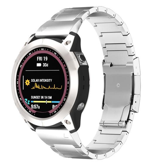 Imagem de Pulseira de Titânio LDFAS para Relógios Fenix 8/7X/6X/5X Plus - Prata