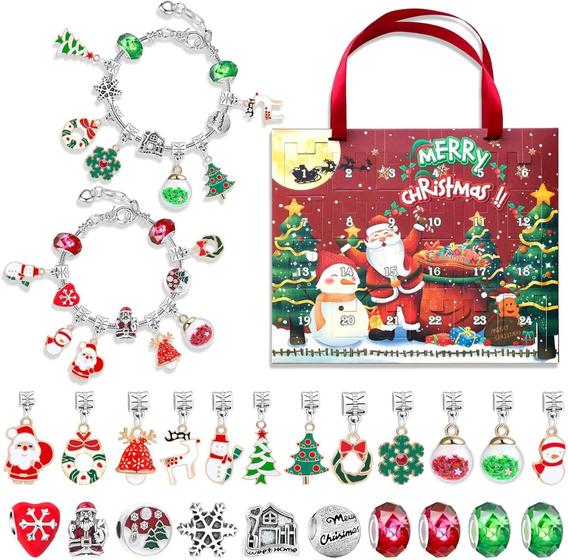 Imagem de Pulseira do Calendário do Advento de Natal 2024 com 22 Miçangas - Fivela