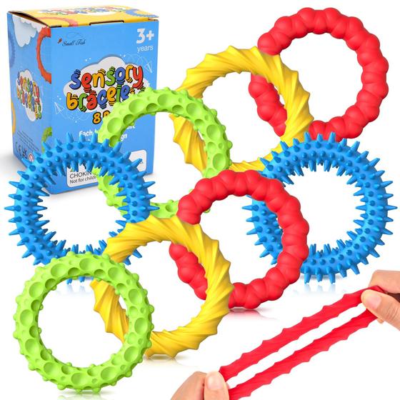 Imagem de Pulseira Elástica Fidget Toy SMALL FISH - Pacote com 8 Unidades para Crianças
