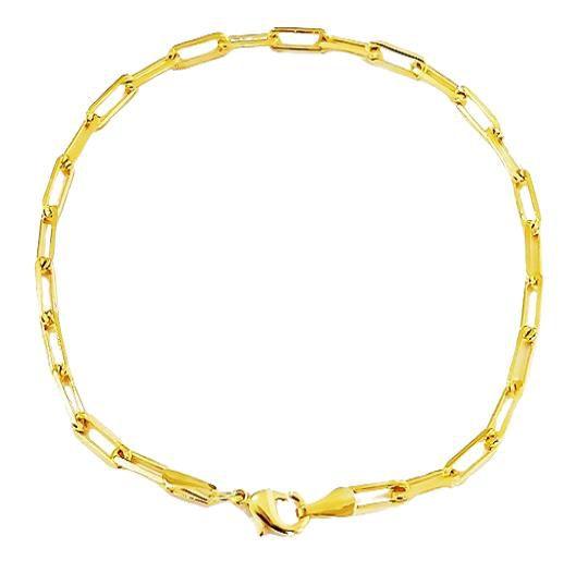 Imagem de Pulseira Elo Longo Masculina 18cm Banhada a Ouro