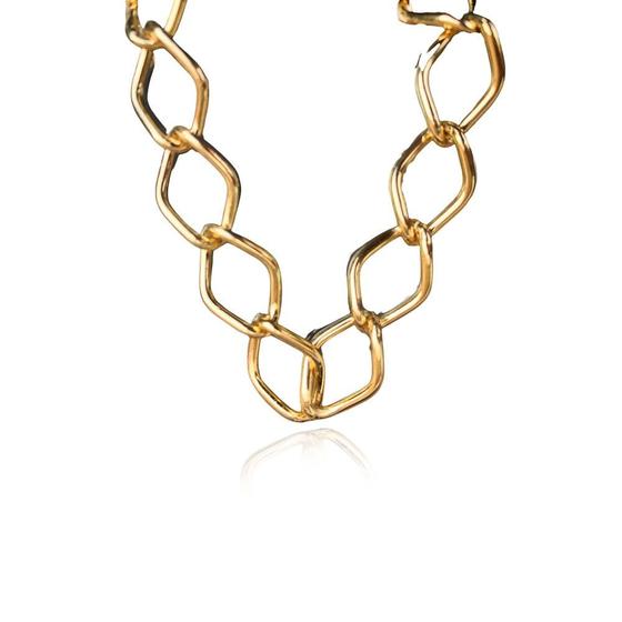 Imagem de Pulseira Elo Losango Com Fecho Boia Folheado Em Ouro 18k F027