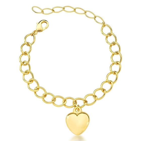Imagem de Pulseira elos com pingente coração 