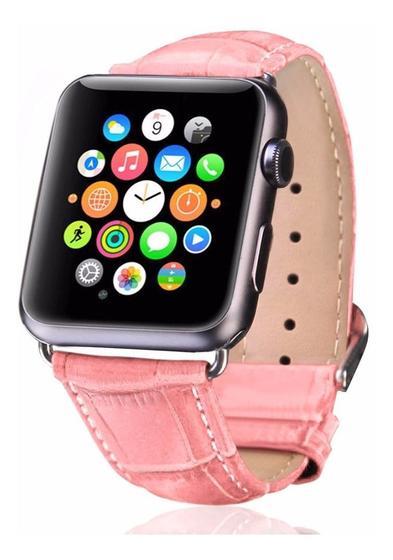 Imagem de Pulseira em Cou ro Textura Compatível com AppleWatch Todos Tamanhos