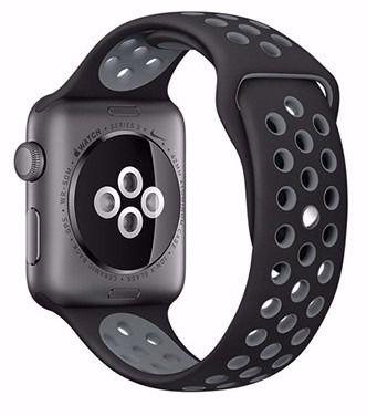 Imagem de Pulseira esportiva para Apple Watch 42/44mm - Preta com Cinza