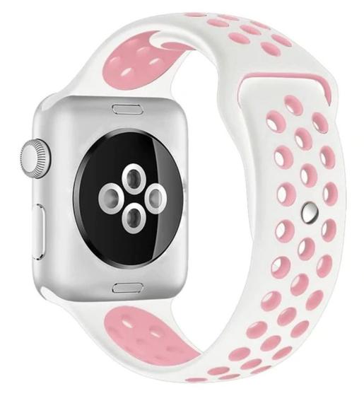 Imagem de Pulseira Esportiva Para Watch 38/40mm - Branco com rosa / Jetech