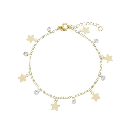 Imagem de Pulseira Estrela Com Pontos De Luz Banhada A Ouro 18K
