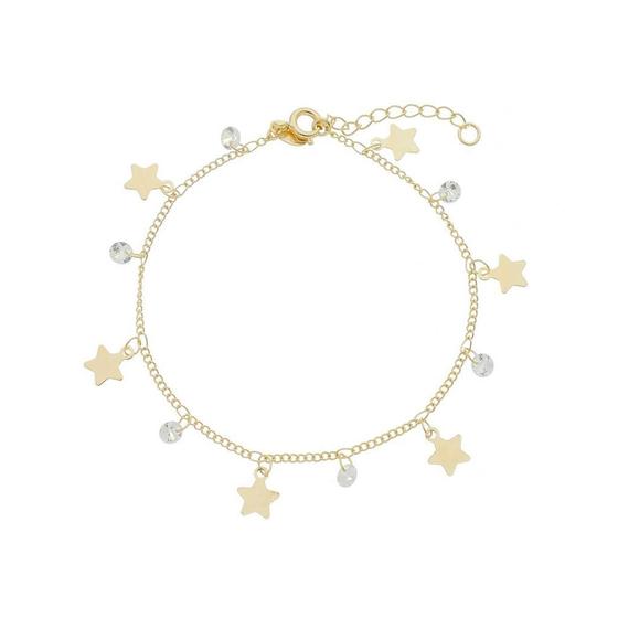 Imagem de Pulseira Estrela Com Pontos De Luz Banhada A Ouro 18K