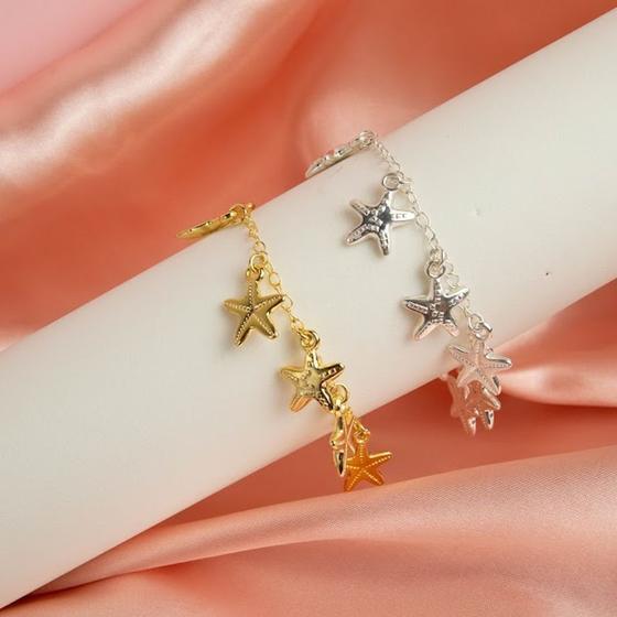 Imagem de Pulseira Estrela do Mar  Semijoia Feminina Clássica com Design Atemporal  Simonatto