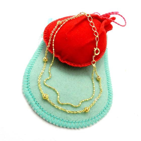 Pulseira Feminina 18/22cm Bolinha Banhada Ouro 18K PL432 Menor preço em Pulseira Feminina 18/22cm Bolinha Banhada Ouro 18K PL432