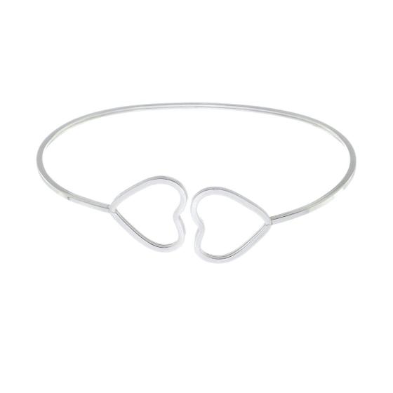 Imagem de Pulseira Feminina Bracelete Prata 925 Love Coração Jóia kit