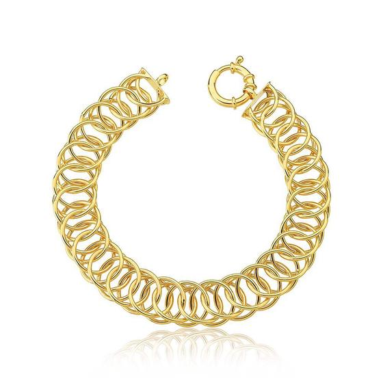 Imagem de Pulseira Feminina com Elos Redondos Grandes em Ouro 18K