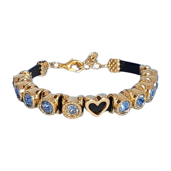 Imagem de Pulseira Feminina de Strass Azul