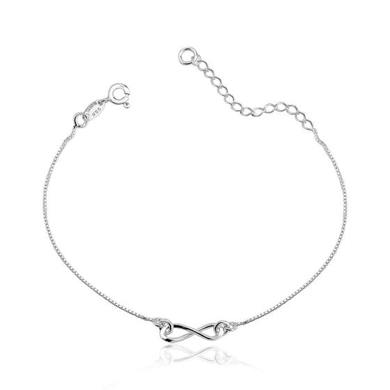 Imagem de Pulseira Feminina em Prata 925 com Símbolo do Infinito e Corrente Veneziana