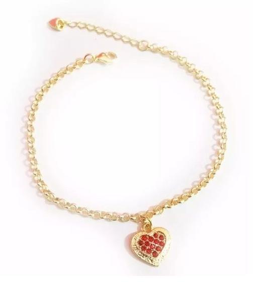 Imagem de Pulseira Feminina Lembrancinha Amor Folheado Ouro 18k