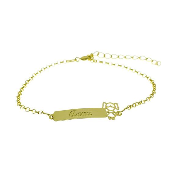 Imagem de Pulseira Feminina Nome Anna Banhada Ouro 18k - 1080143