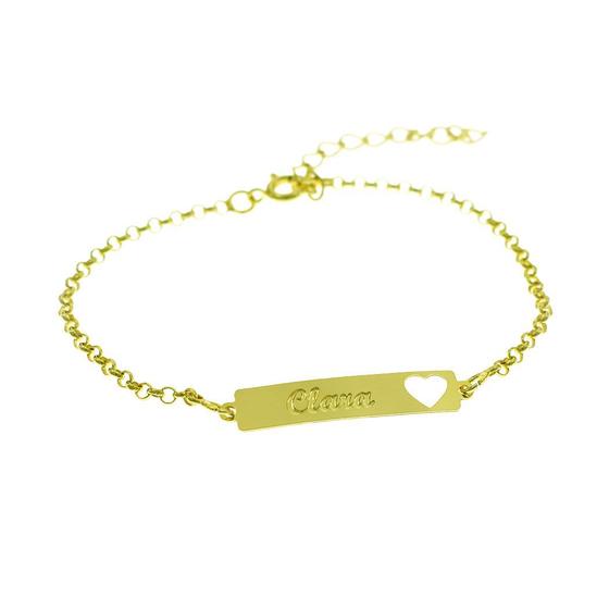 Imagem de Pulseira Feminina Nome Clara Banhada Ouro 18K - 1080209