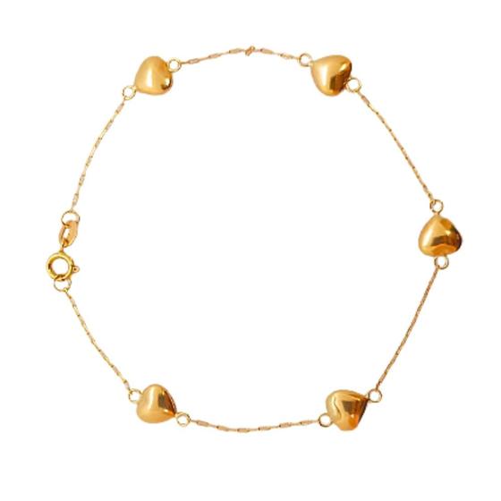 Imagem de Pulseira Feminina Ouro 18k 750 Coração