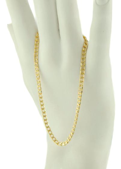 Imagem de Pulseira Feminina Ouro 18k 750 Grumet Maciça 18 Cm Novidade