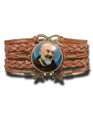 Imagem de Pulseira Feminina Padre Pio São Pio de Pietrelcina ICAR Ajustável