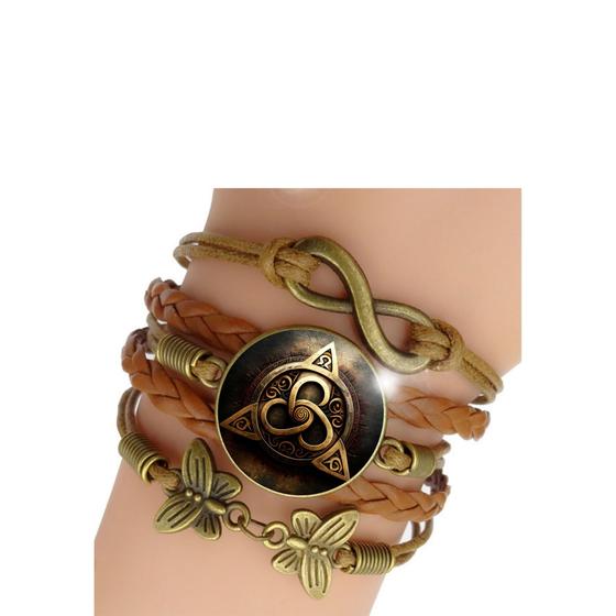 Imagem de Pulseira Feminina Triskelion Triquetra Símbolo Celta Ajustável