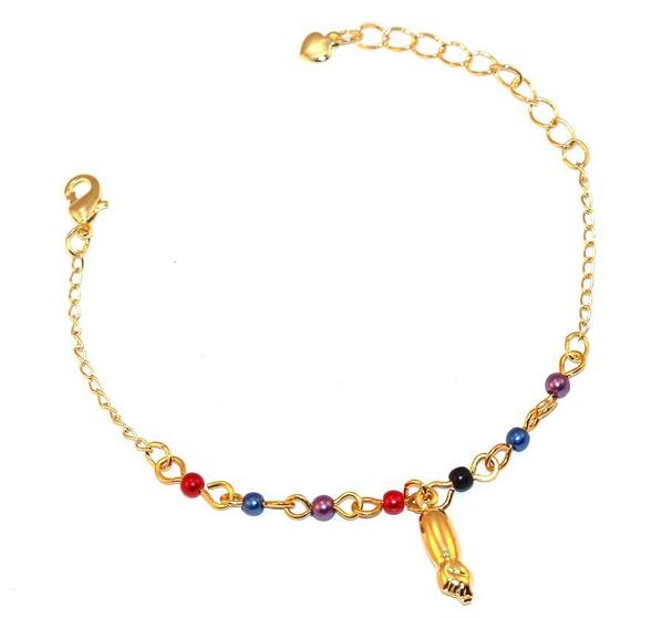 Imagem de Pulseira Figa Da Alegria Colorida Folheado Ouro 18k