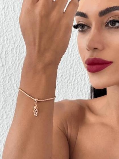 Imagem de Pulseira Folheado a Ouro 18k Cordão com Pingente de Chinelo Colorido