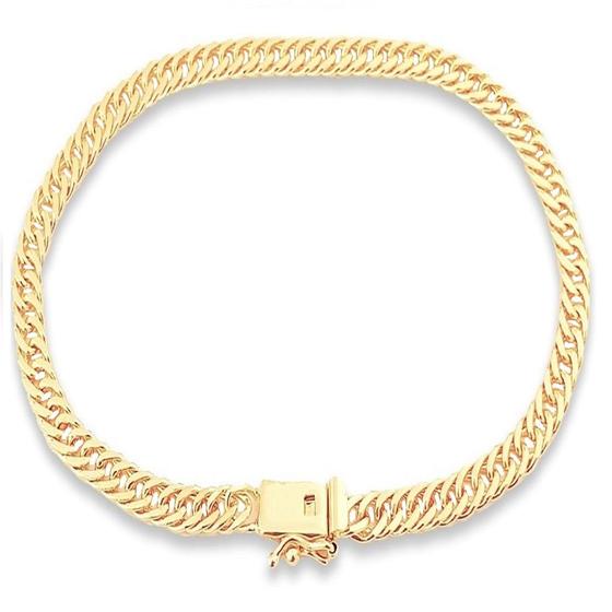 Imagem de Pulseira Groumet Elo Duplo com Fecho Gaveta Masculina 21cm Banhada a Ouro