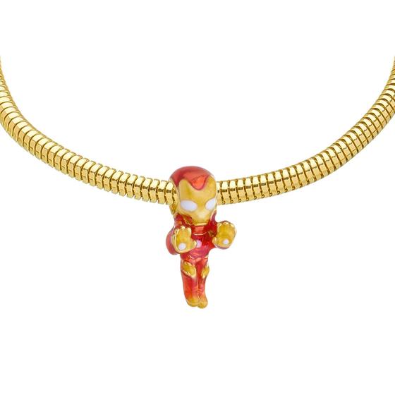 Imagem de Pulseira Homem De Ferro Berloque Banhado a Ouro 18k