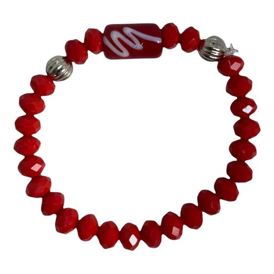 Imagem de Pulseira Iansa Firma Cristal Vermelho E Silicone