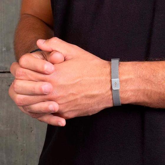 Imagem de Pulseira Imã de Malha de Aço 