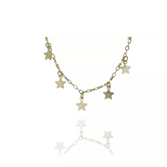 Imagem de Pulseira Infantil de Estrelinhas Folheado a Ouro 18k