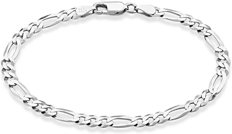 Imagem de Pulseira Italiana Masculina 4Mm Maciça 3 Em 1 Em Prata 925