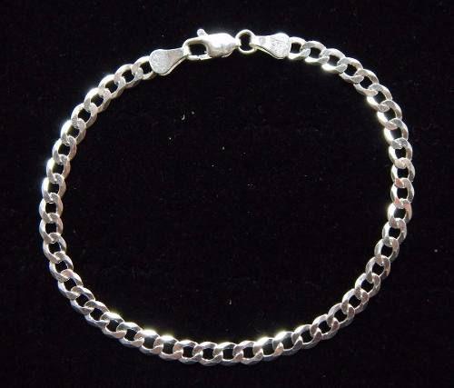 Imagem de Pulseira Italiana Masculina 5mm X 21cm Grumet Em Prata 925