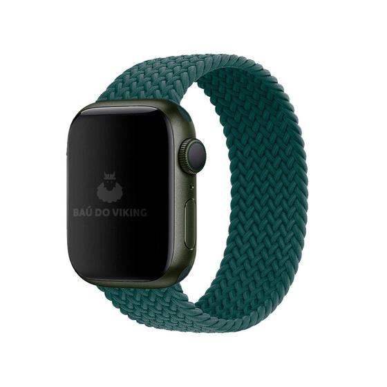 Imagem de Pulseira Loop Solo Trançada Verde Floresta Compatível Com Apple Watch