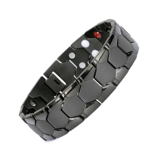 Imagem de Pulseira Magnética Bioquântico Preto Bracelete Saúde