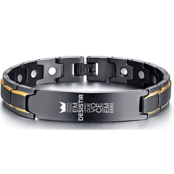 Aimeishi salute in acciaio inox braccialetto Bio magnetico 2000 Gauss ioni negat