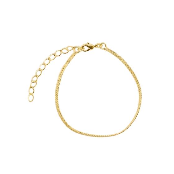 Imagem de Pulseira Malha Fita Laminada Folheado a Ouro 18K