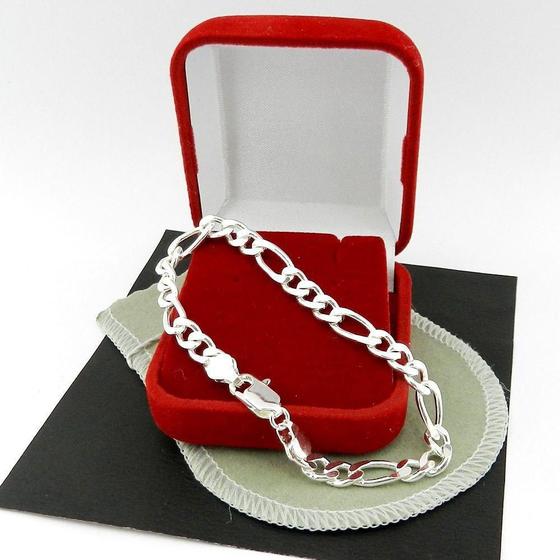 Pulseira Masculina 21cm 6mm Largura Folheada Prata PL204 Menor preço em Pulseira Masculina 21cm 6mm Largura Folheada Prata PL204