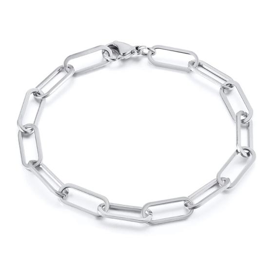 Imagem de Pulseira Masculina Aço Inoxidável Prata Presente Masculino/ Bracelete para homem moderno