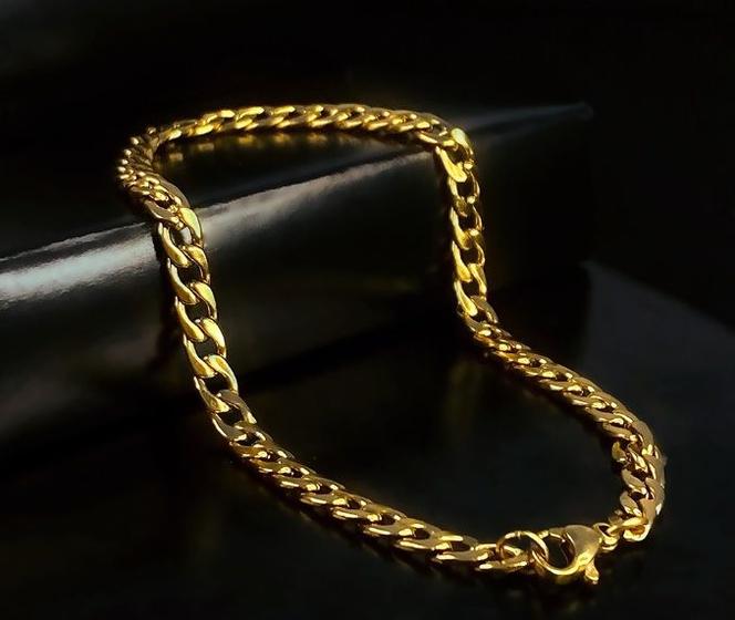 Pulseira Masculina Banhada á Ouro 18k - 6mm - VNS - Pulseira e ...