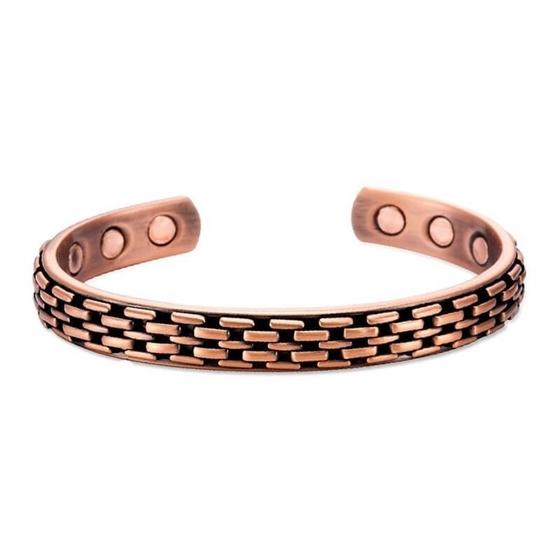 Imagem de Pulseira Masculina de Aço Cobre Magnética Brooklyn