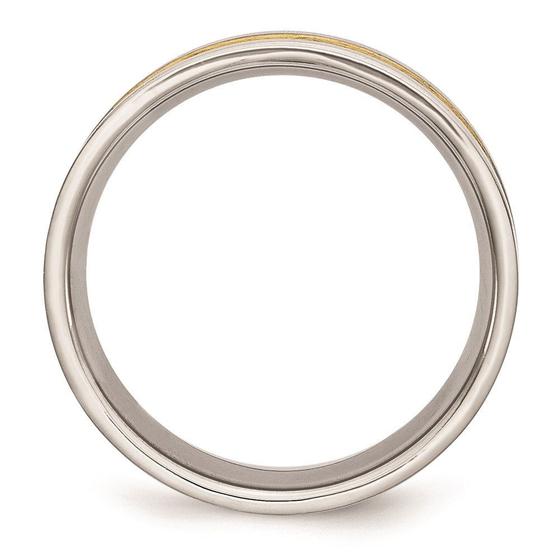 Imagem de Pulseira Masculina de Aço Inoxidável 8mm - Acabamento Escovado com Banho de IP Amarelo