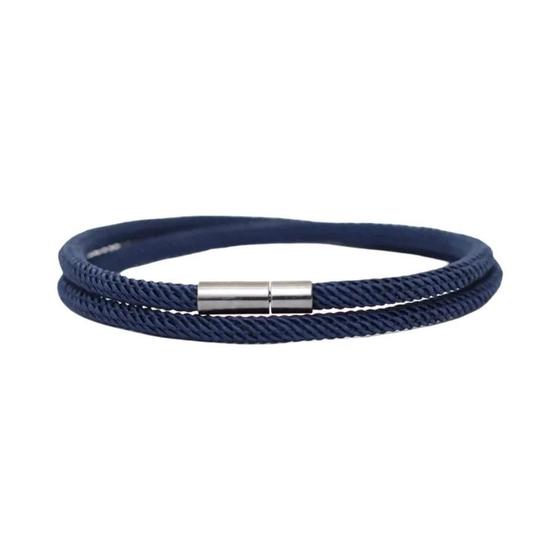 Imagem de Pulseira Masculina De Corda De Nylon De 4mm, Dupla Camada, Fio Da Sorte, Fivela Destacável,